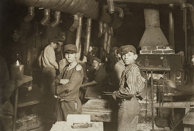 Child Labor in a Glass Factory 1908 by Lewis Hine