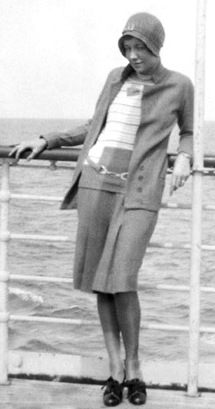 Woman traveling by ship 1929